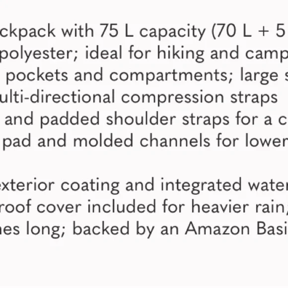 Internal Frame Hiking Backpack with Rainfly